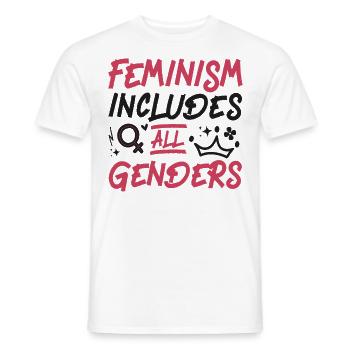 Feminist Feminism Includes All - Men's T-Shirt - white - Front - AI Model Male 178 dark (178cm)