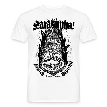 Narasimha! half-man-half-lion avatar! Harekrishna - Men's T-Shirt - white - Front - AI Model Male 178 dark (178cm)