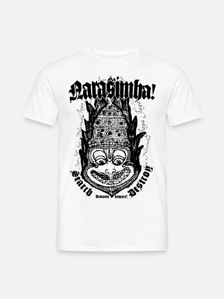 Narasimha! half-man-half-lion Avatar! Harekrishna - Männer T-Shirt - Weiß