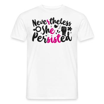 Feminist Nevertheless She - Men's T-Shirt - white - Front - AI Model Male 178 dark (178cm)