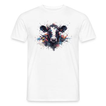 Vache Tête de vache Audacieuse Agriculture Veau - T-shirt homme - blanc - Devant - AI Model Male 178 dark (178cm)