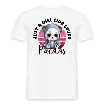 Panda juste une fille qui aime les pandas Panda Bear Love - T-shirt homme - blanc - Devant - AI Model Male 178 dark (178cm)