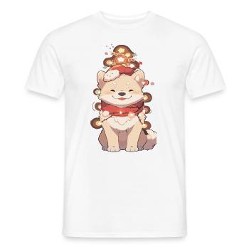 Corgi Corgi Dog Christmas Dog Fairy Lights - Men's T-Shirt - white - Front - AI Model Male 178 dark (178cm)