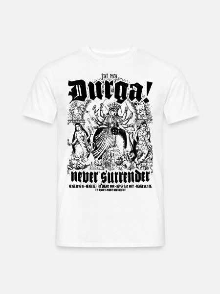 Godess Durga meets OI! Punk! Never surrender! - Männer T-Shirt - Weiß