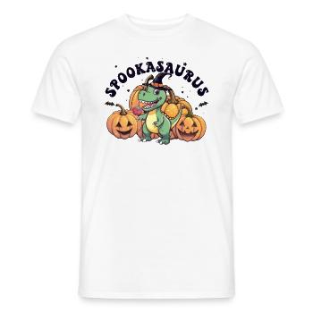 Süßer Spookasaurus für Halloween-Fans mit Hexenhut - Männer T-Shirt - Weiß - Vorne - AI Model Male 178 dark (178cm)