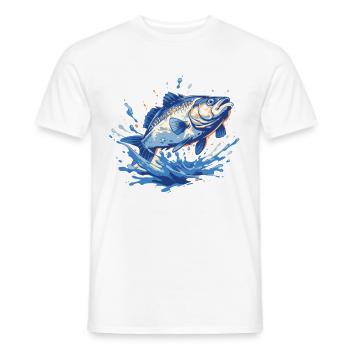 Poisson Poisson Carpe Welz Pêcheurs à la ligne - T-shirt homme - blanc - Devant - AI Model Male 178 dark (178cm)