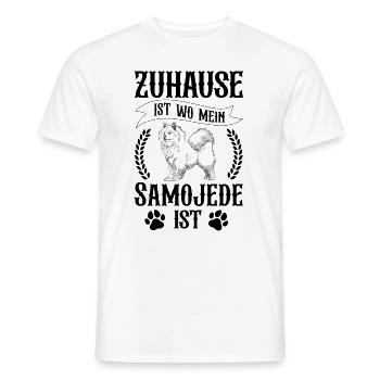 Samojede ist mein Zuhause Samojedenspitz - Männer T-Shirt - Weiß - Vorne - AI Model Male 178 dark (178cm)