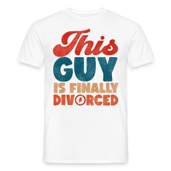 Happy Divorce Party This Guy Is - Männer T-Shirt - Weiß - Vorne - AI Model Male 178 dark (178cm)