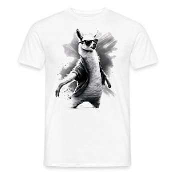 Dancing Llama Llamas Alpaca Animal Gift Idea - Men's T-Shirt - white - Front - AI Model Male 178 dark (178cm)