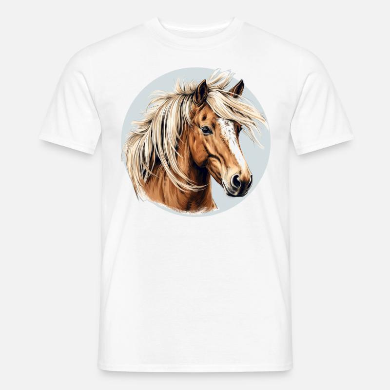 Haflinger Pferd - Männer T-Shirt - Weiß