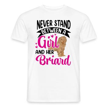 Girl and her Briard Berger de Brie - Men's T-Shirt - white - Front - AI Model Male 178 dark (178cm)