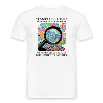 Stamp Collecting Collector Philatelist Philately - Men's T-Shirt - white - Front - AI Model Male 178 dark (178cm)