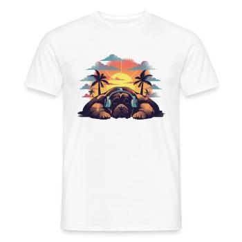 Bouledogue - T-shirt homme - blanc - Devant - AI Model Male 178 dark (178cm)