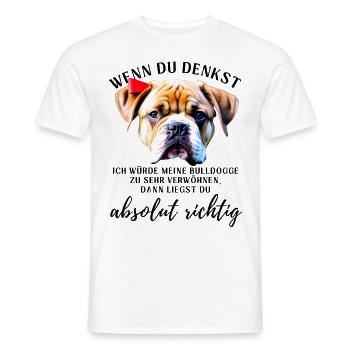 BULLDOGGE VERWÖHNEN Bulldog Bulldogge Bulldoggen - Männer T-Shirt - Weiß - Vorne - AI Model Male 178 dark (178cm)
