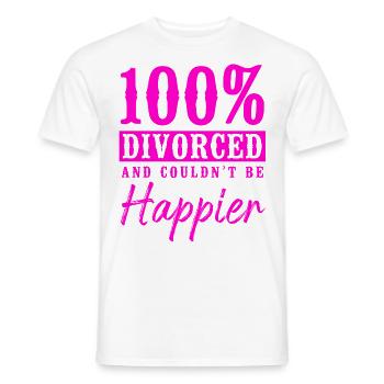 Happy Divorce Party 100% Divorced - Men's T-Shirt - white - Front - AI Model Male 178 dark (178cm)