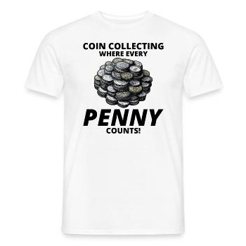 Coin Collecting Collector Numismatic Numismatist - Men's T-Shirt - white - Front - AI Model Male 178 dark (178cm)