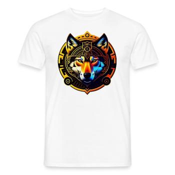 goldener Wolf - Männer T-Shirt - Weiß - Vorne - AI Model Male 178 dark (178cm)