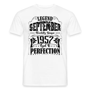September 1957. September Birthday Gift. - Men's T-Shirt - white - Front - AI Model Male 178 dark (178cm)