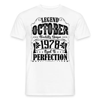 Octobre 1978. Cadeau d'Anniversaire octobre 1978. - T-shirt homme - blanc - Devant - AI Model Male 178 dark (178cm)