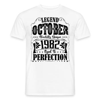 Octobre 1982. Cadeau d'Anniversaire octobre 1982. - T-shirt homme - blanc - Devant - AI Model Male 178 dark (178cm)