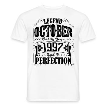 October 1997. October 1997 Birthday Gift. - Men's T-Shirt - white - Front - AI Model Male 178 dark (178cm)