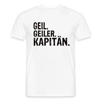 Kapitän Kapitän Spruch Kapitän Geburtstag - Männer T-Shirt - Weiß - Vorne - AI Model Male 178 dark (178cm)
