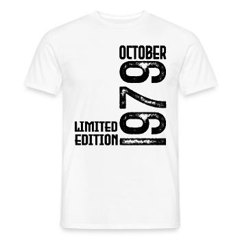 October 1979 Anniversary Gift. October 1979. - Men's T-Shirt - white - Front - AI Model Male 178 dark (178cm)
