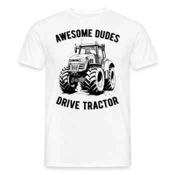 Great Guys Driving Tractor Gift Farmer Farmer - Men's T-Shirt - white - Front - AI Model Male 178 dark (178cm)