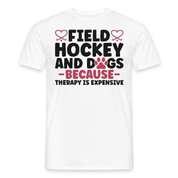 Field Hockey Dog Field Hockey And - Männer T-Shirt - Weiß - Vorne - AI Model Male 178 dark (178cm)