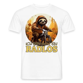 Lustiges Faultier auf dem Fahrrad - Männer T-Shirt - Weiß - Vorne - AI Model Male 178 dark (178cm)