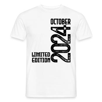 October 2024 Birthday Gift. October 2024. - Men's T-Shirt - white - Front - AI Model Male 178 dark (178cm)