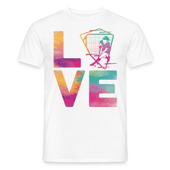 Field Hockey Watercolor Love - Männer T-Shirt - Weiß - Vorne - AI Model Male 178 dark (178cm)