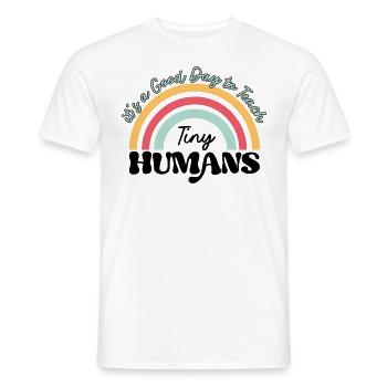 Enseigner aux petits humains - Retour à l’école pour les enseignants - T-shirt homme - blanc - Devant - AI Model Male 178 dark (178cm)