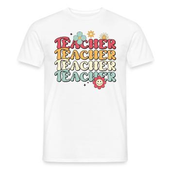 Teacher Retro Design - Back To School For Teachers - Men's T-Shirt - white - Front - AI Model Male 178 dark (178cm)