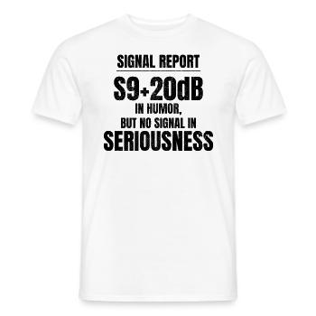 Humorous Amateur Ham Radio Operator Signal Report - Men's T-Shirt - white - Front - AI Model Male 178 dark (178cm)