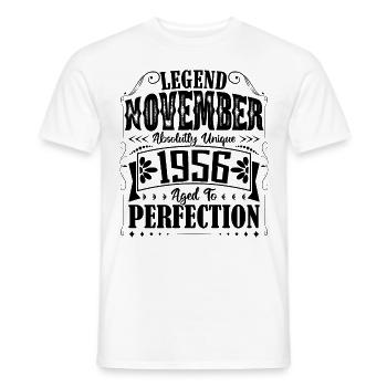 November 1956. November 1956 Birthday Gift - Men's T-Shirt - white - Front - AI Model Male 178 dark (178cm)