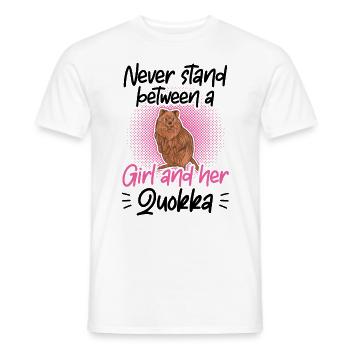 Fille et son quokka marsupial Australie - T-shirt homme - blanc - Devant - AI Model Male 178 dark (178cm)