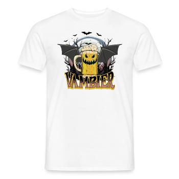 Vambier Vampir Bier Halloween Party Lustig Kostüm - Männer T-Shirt - Weiß - Vorne - AI Model Male 178 dark (178cm)