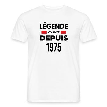 Légende vivante depuis 1975 - T-shirt homme - blanc - Devant - AI Model Male 178 dark (178cm)