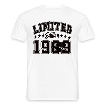 Édition limitée 1989 - T-shirt homme - blanc - Devant - AI Model Male 178 dark (178cm)