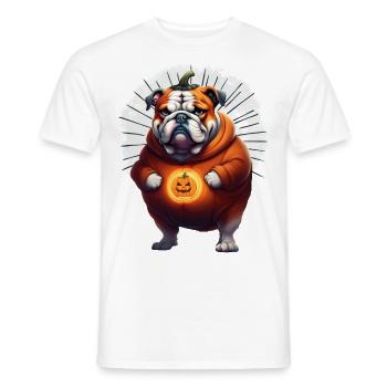 Bulldogge Halloween Hund HUNDE - Männer T-Shirt - Weiß - Vorne - AI Model Male 178 dark (178cm)