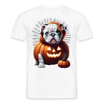 Bulldogge Halloween Hund HUNDE - Männer T-Shirt - Weiß - Vorne - AI Model Male 178 dark (178cm)