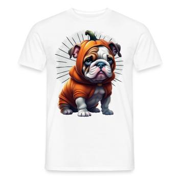 Bulldogge Halloween Hund HUNDE - Männer T-Shirt - Weiß - Vorne - AI Model Male 178 dark (178cm)