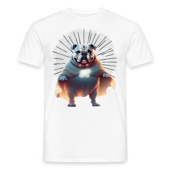 Bulldogge Halloween Hund Hunde BELLOWEEN - Männer T-Shirt - Weiß - Vorne - AI Model Male 178 dark (178cm)