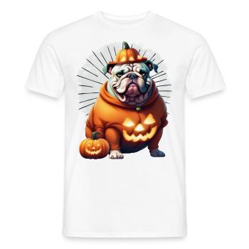 Bulldogge Halloween Hund Hunde - Männer T-Shirt - Weiß - Vorne - AI Model Male 178 dark (178cm)