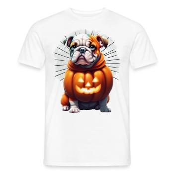 Bouledogue Halloween chien CHIENS - T-shirt homme - blanc - Devant - AI Model Male 178 dark (178cm)