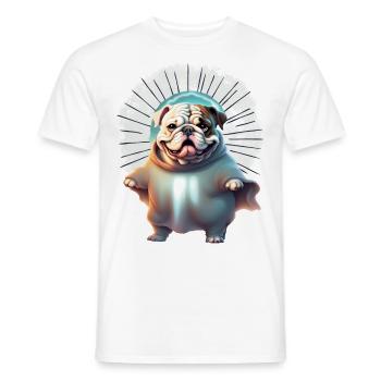 Bulldogge Halloween Hund Hunde - Männer T-Shirt - Weiß - Vorne - AI Model Male 178 dark (178cm)