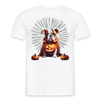 Bulldogge Halloween Hund HUNDE - Männer T-Shirt - Weiß - Vorne - AI Model Male 178 dark (178cm)