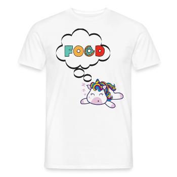 einhorn essen traum - Männer T-Shirt - Weiß - Vorne - AI Model Male 178 dark (178cm)