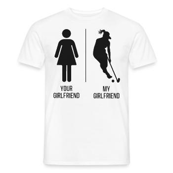 Field Hockey Your Girlfriend My - Men's T-Shirt - white - Front - AI Model Male 178 dark (178cm)